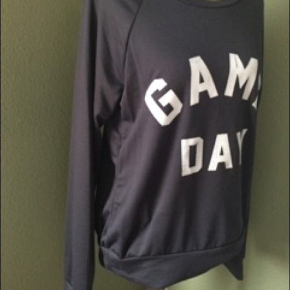 ‘Game Day' Navy Blue Crewneck Top - Picture 3 of 4